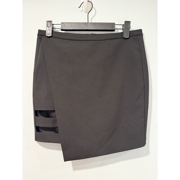 Mason Asymmetrical Cutout Skirt Womens 0 Black Concert Vacation Punk Date Night - Picture 1 of 5